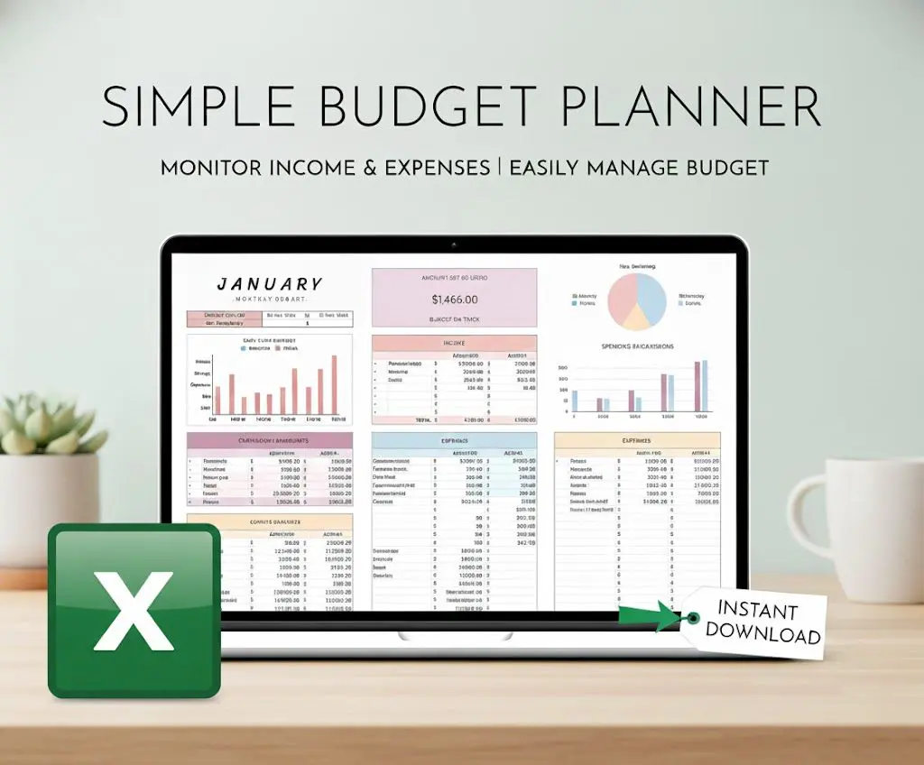 Elegant Digital Wedding Planner & Budget Spreadsheet Bundle | 100+ Page Template & Excel Tracker