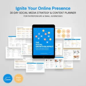 THE INSTANT ENGAGEMENT ENGINE: 30-DAY SOCIAL MEDIA SUCCESS PLANNER (Canva Template)